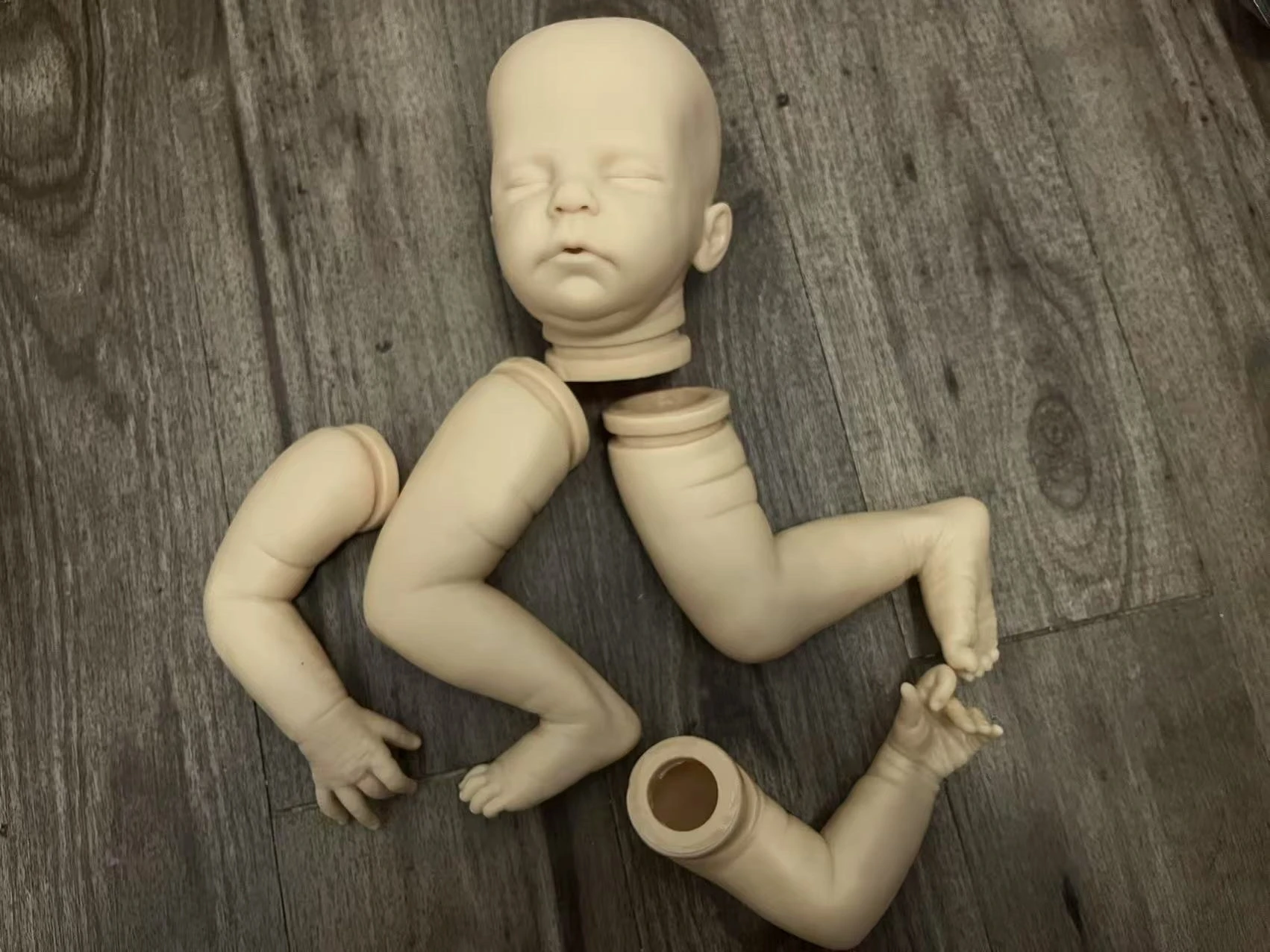 NPK 21'' Ręcznie Robione Wysokiej Jakości Niedokończone Niemalowane Części do Lalek DIY Zestaw Reborn Alix z Materiałowym Ciałem