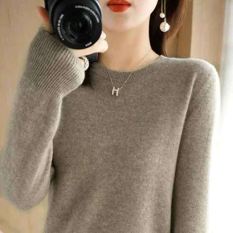 Women Sweaters Spring Autumn Long Sleeve O-neck Pullovers Warm Bottoming Shirts Korean Fashion Sweater Knitwear Soft Jumpers