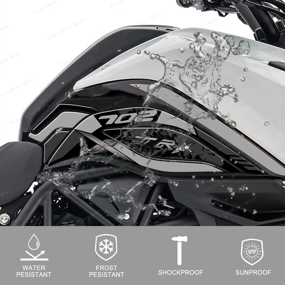 3D Gel Epoxy Sticker Anti-Slip Scratch-Resistant Fuel Tank Protector Decals For Benelli TRK 702 TRK 702X 2023