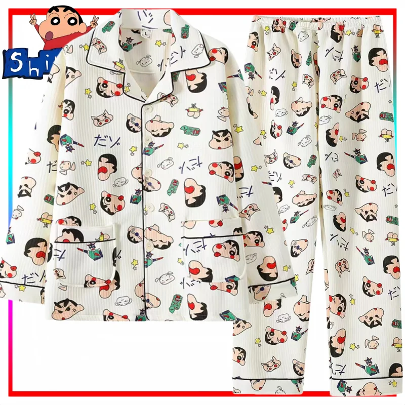 New Crayon Boy Shin C-Chan Pajama Set Cartoon Crayon Boy Shin C-Chan Homewear Couples Style Thickened Casual Fashion