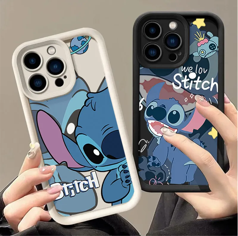 Cute Stitch Casing For Samsung Galaxy A16 A55 A54 A23 A14 A53 A12 A25 A35 A73 A34 A13 A33 A32 5G A05 A05S Cartoon Couple Case