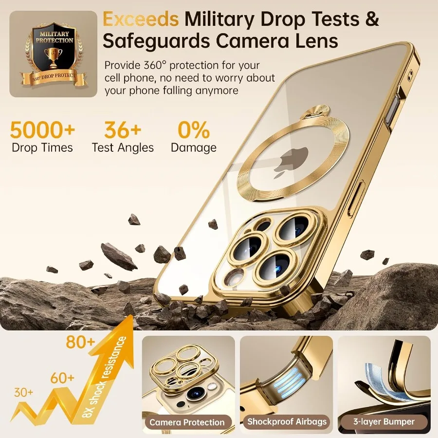 تصميم حامل أقراص مضغوطة تدور 360 درجة لهاتف iPhone 16 Pro Max مع توافق حلقة Magsafe مادة غير صفراء قابلة للتخصيص DIY Gli #5