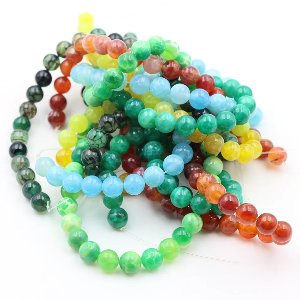 

Natural A+ Fire Agate Beads 6/8/10/12mm Smooth Loose Stone Round Bead Diy Bracelet Necklace Jewelry Making Gemstone Accessories