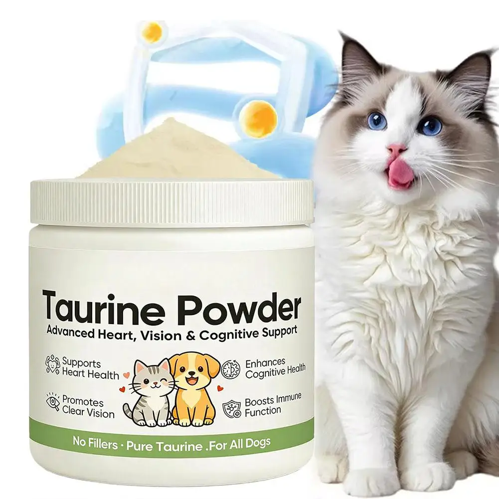 Pure Taurine Powder For Dogs Cats Advanced Heart Vision Cognitive Health Support Immune Booster Pet Nutritional Supplements C9E8