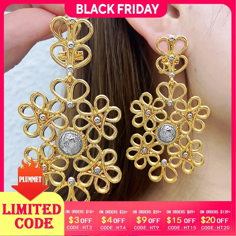 

Unique Large Size Earring for Women Snow Shape Hollow Out Earrings Weddings Party Gifts Accessorie For Women Jewelry Daily Wear