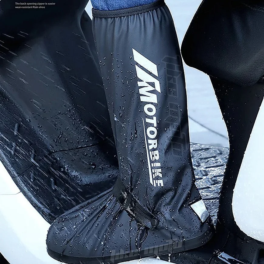 Motorbike Reusable Rainproof Shoes Cover Waterproof Reflective Non-Slip Motorcycle Boots