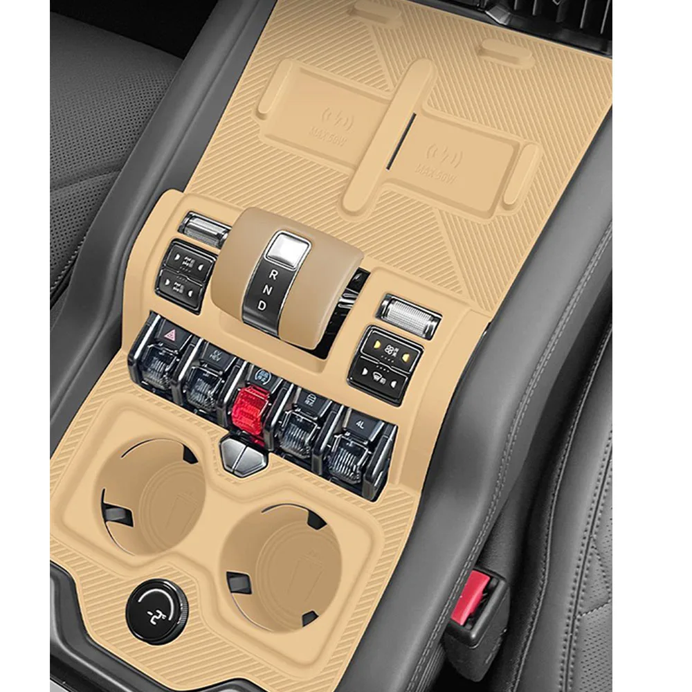 

Silicone Car Central Control Gear Shift Panel Wireless Charging pad Decoration Cover Trim For BYD Equation Leopard 8 20245 2024