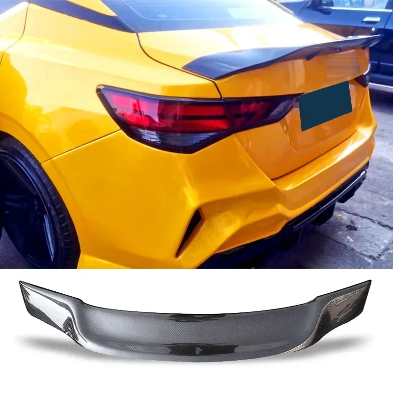 New！ Carbon Fiber Spoiler FRP Car Rear Trunk Wing Type R Refit Accessories Ducktail Spoiler For Nissan Sentra Sylphy 2020 21