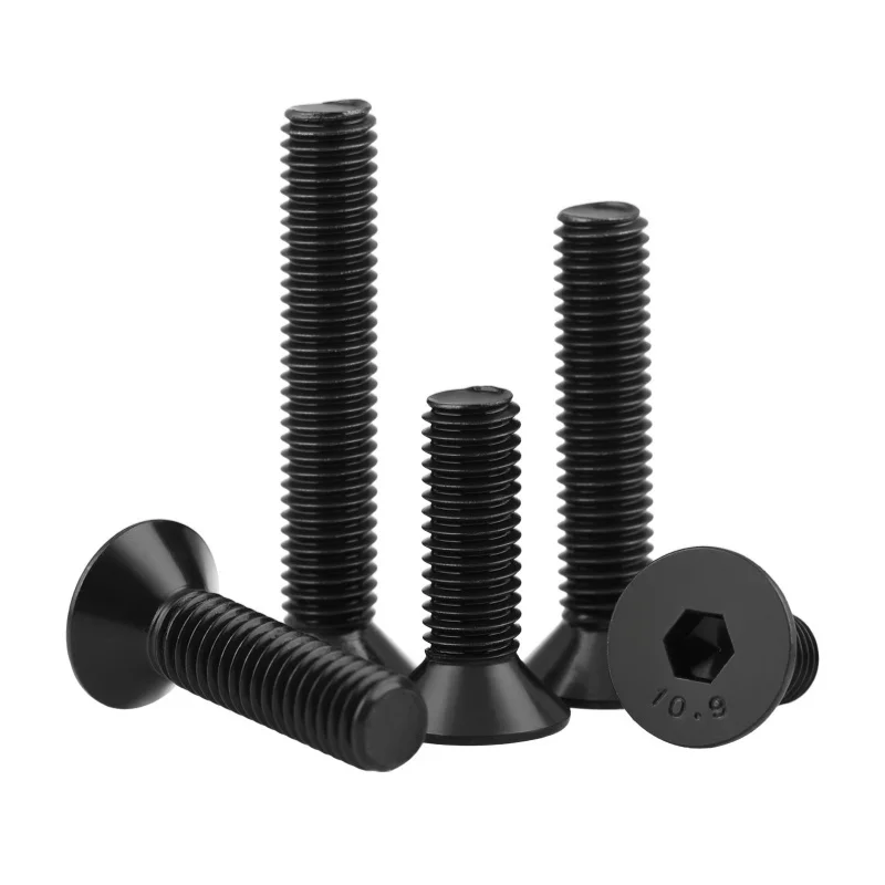 UNC/UNF 10.9 Alloy Steel Black Hexagon Socket Countersunk Head Cap Screws Allen Key Flat Bolts  4#-40 6#-32 8#-32 10#-32