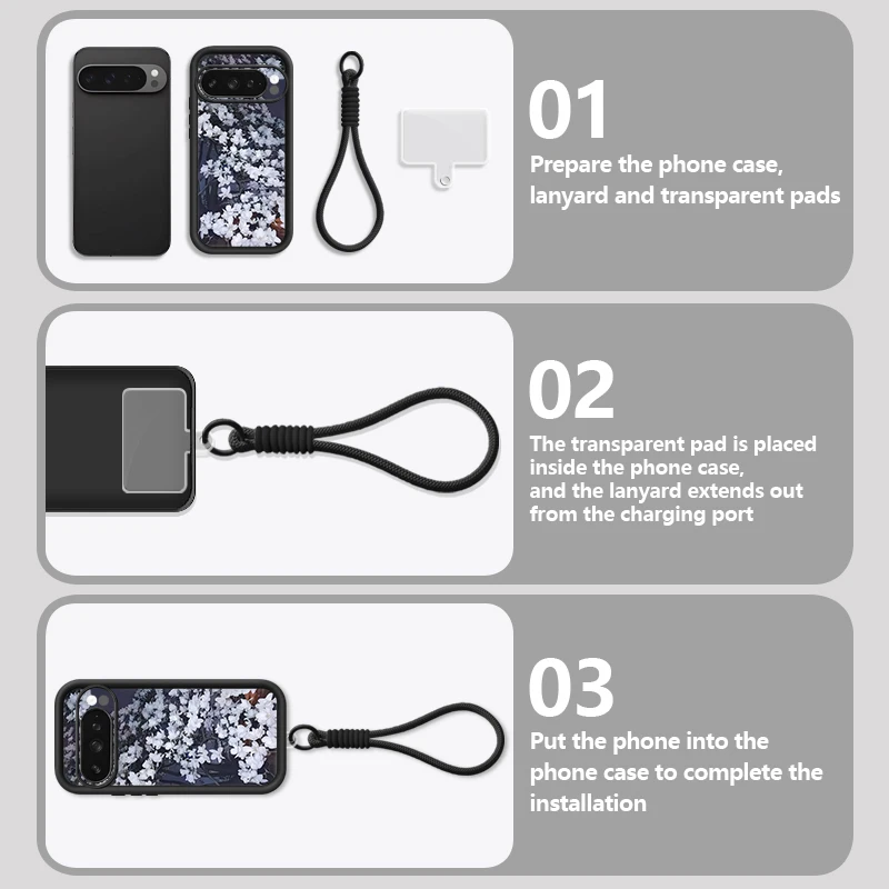 Forest Hunting Patterned TPU Phone Case For Google Pixel 10 9 Pro XL 10 9 Pro Pixel 8A 7A 8 7 Pro 9A Soft Silicone Lanyard Cover view 3