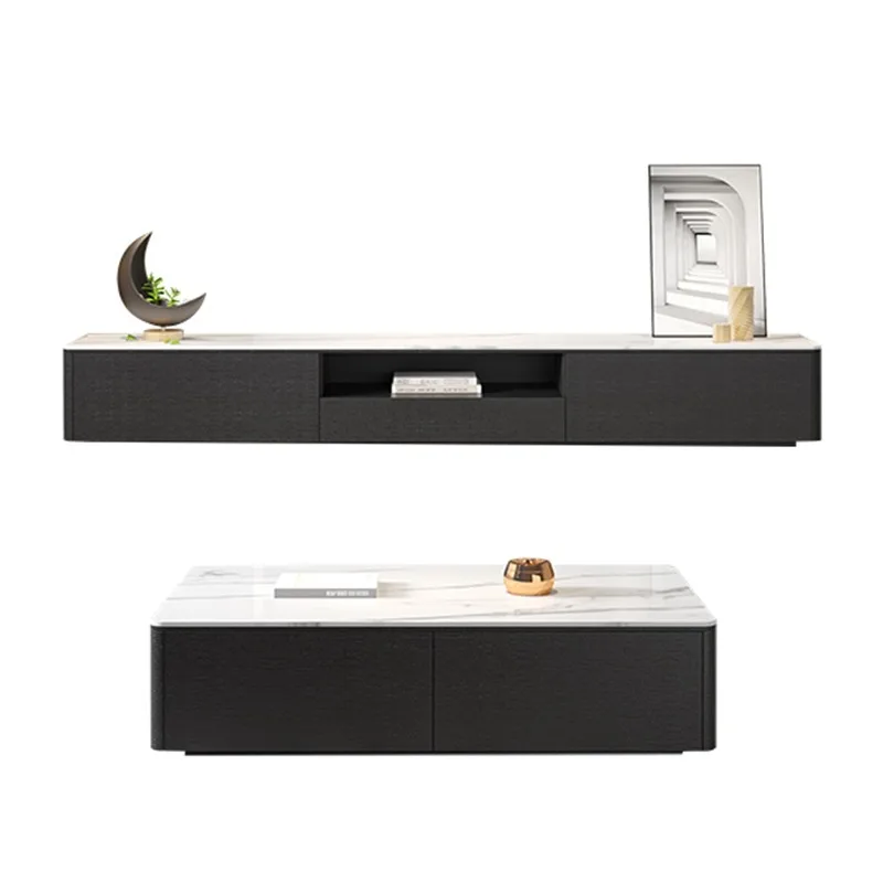 living room furniture modern and simple Nordic slate TV cabinet coffee table combination solid wood TV set TV cabinet