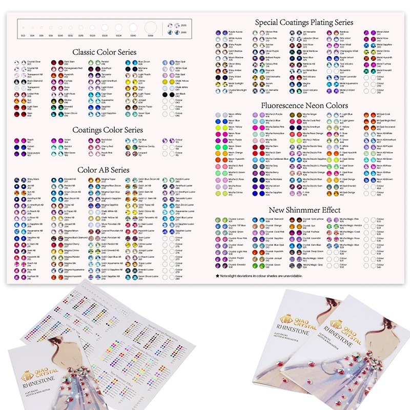 

2025 New 260Pcs Color Card QIAO Brand Rhinestone For Compare Colors Various Colors For Hot fix /Non Hotfix Rhinestones