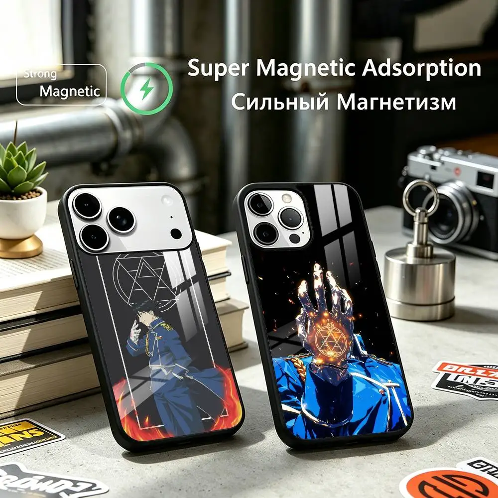 Alchemist Roy mustang Anime Phone Case For iPhone17,16,15,14,13,12 Plus,Pro Compatible with magnetic wireless charging