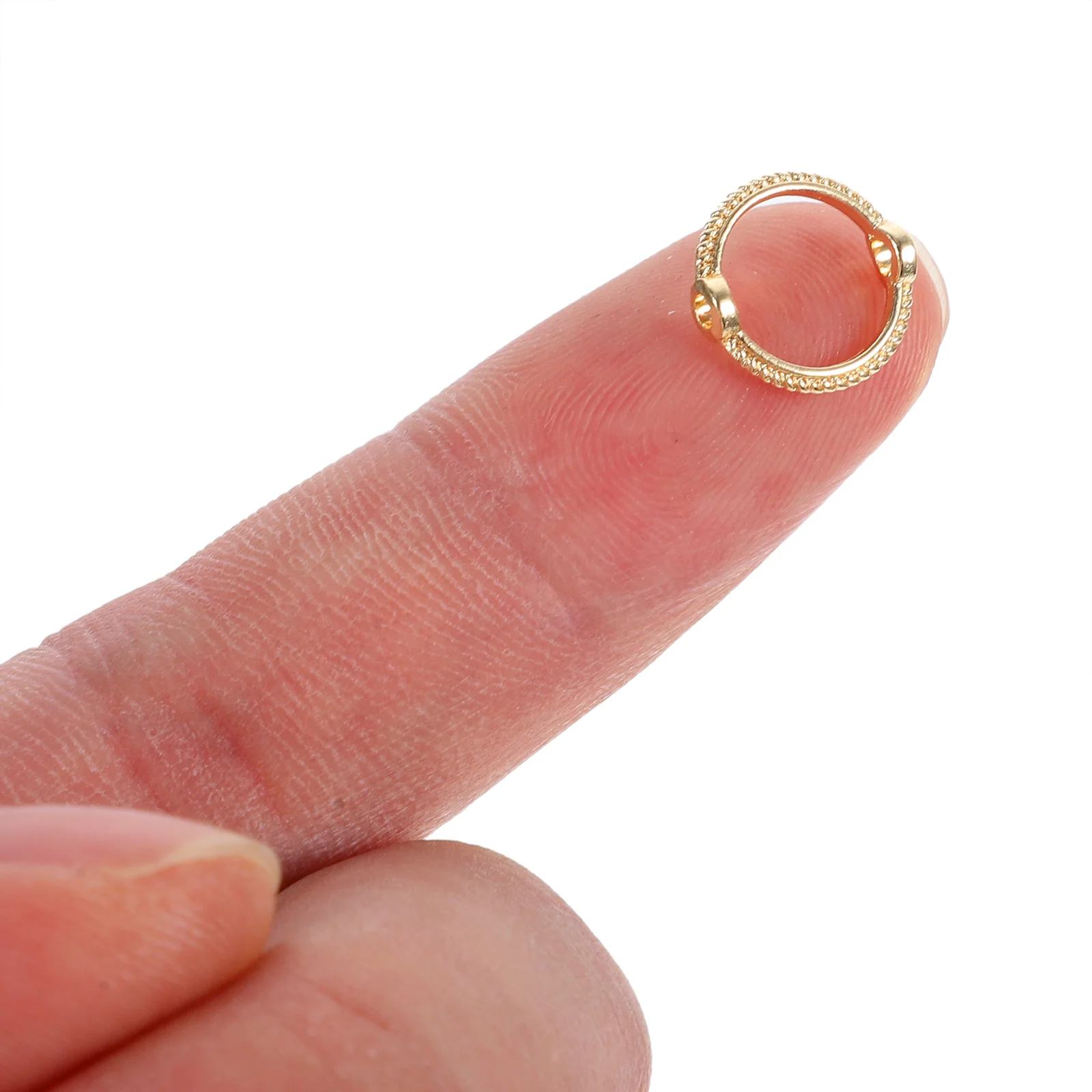 

50 Pcs Round Bead Ring Jewellery Making Supplies Kit Beading Spacer Beads Circle Bracelet Frame Charms Metal for