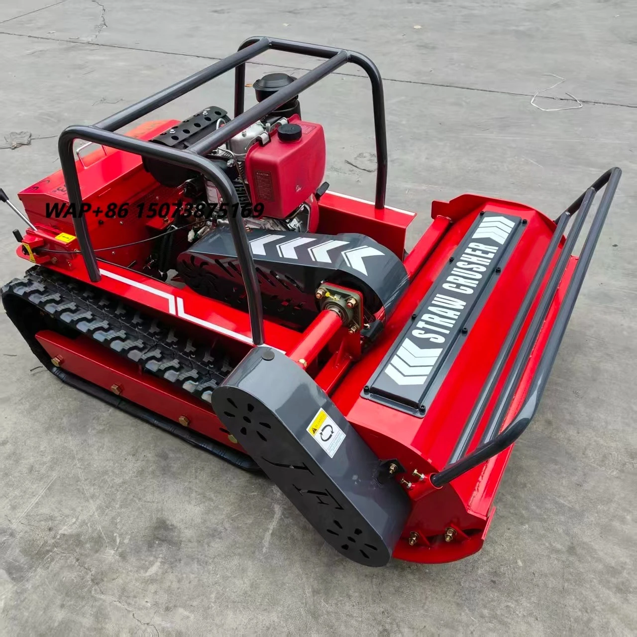 China Rail Four Stroke Self-propelled Lawn Mower with High Productivity for Fast Farm & Orchard Grass Management.