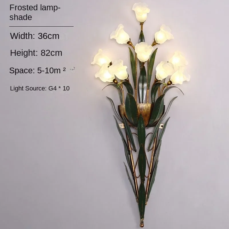 SANDYHA Vintage Amerikaanse Bloem Wandlamp Woonkamer Achtergrond Led Nachtlampje Slaapkamer Nachtkastje Home Decor Luces Para Cuarto