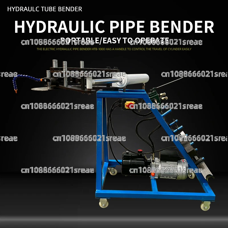 

Электрический гидравлический станок для гибки металлических труб HTB-1000. Станок поставляется в комплекте с 3 наборами матриц и простым основанием.