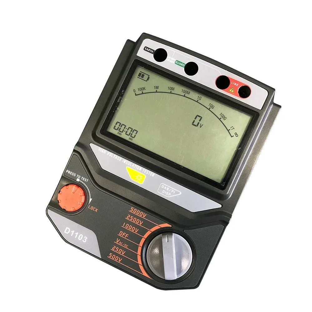 D1103 Insulation Resistance Tester 5kV 5 Voltage PI DAR Auto Test Insulation Resistance Tester for Substation Cable