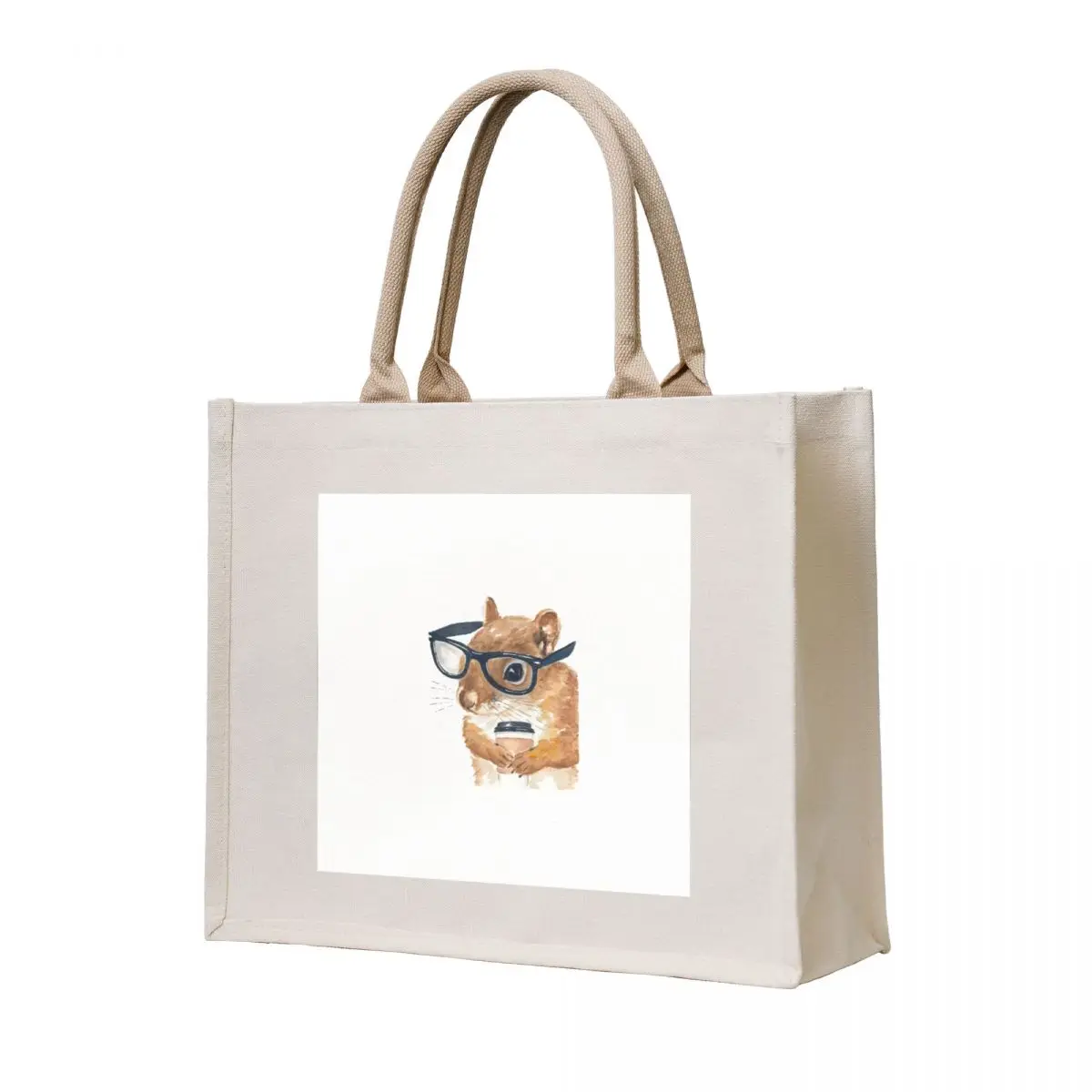 

Cute squirrel drinking cappuccino Tote Bag personalized tote Candy bags Canvas stote bag
