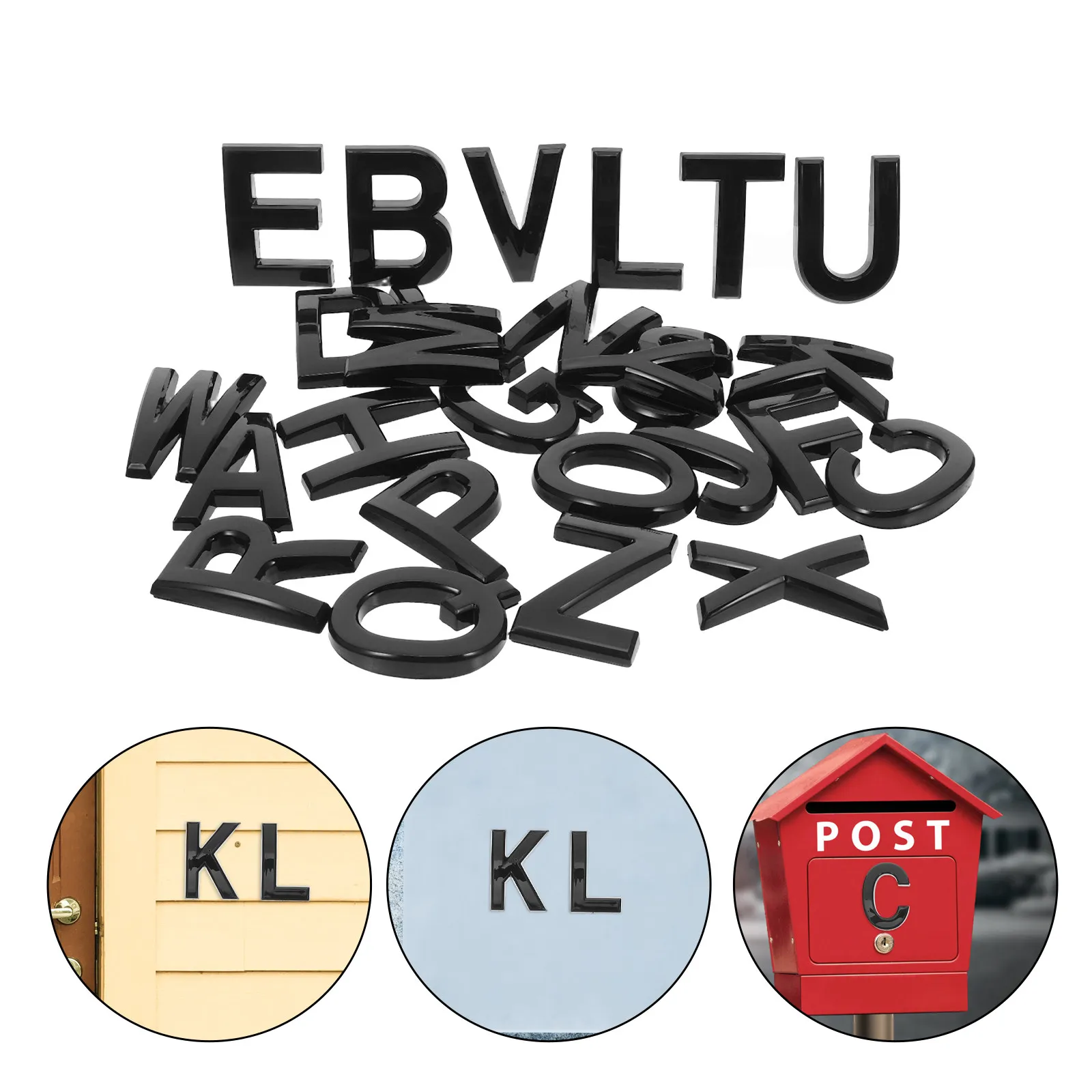 1Set Adhesive Letters 3D Alphabet Plastic Door Signs Home Address Apartment Wall Letter Stickers Large Self Adhesive