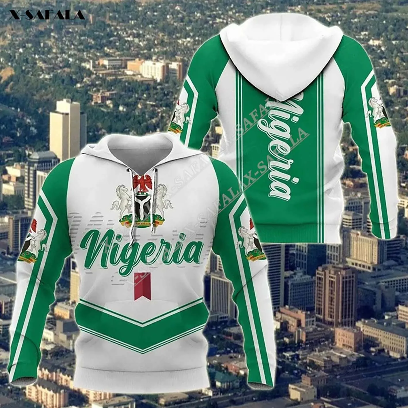 

Nigeria Coat Of Arms Country Flag Custom Name 3D Printed Zip Hoodie Harajuku Outwear Pullover Sweatshirt Casual Jacket