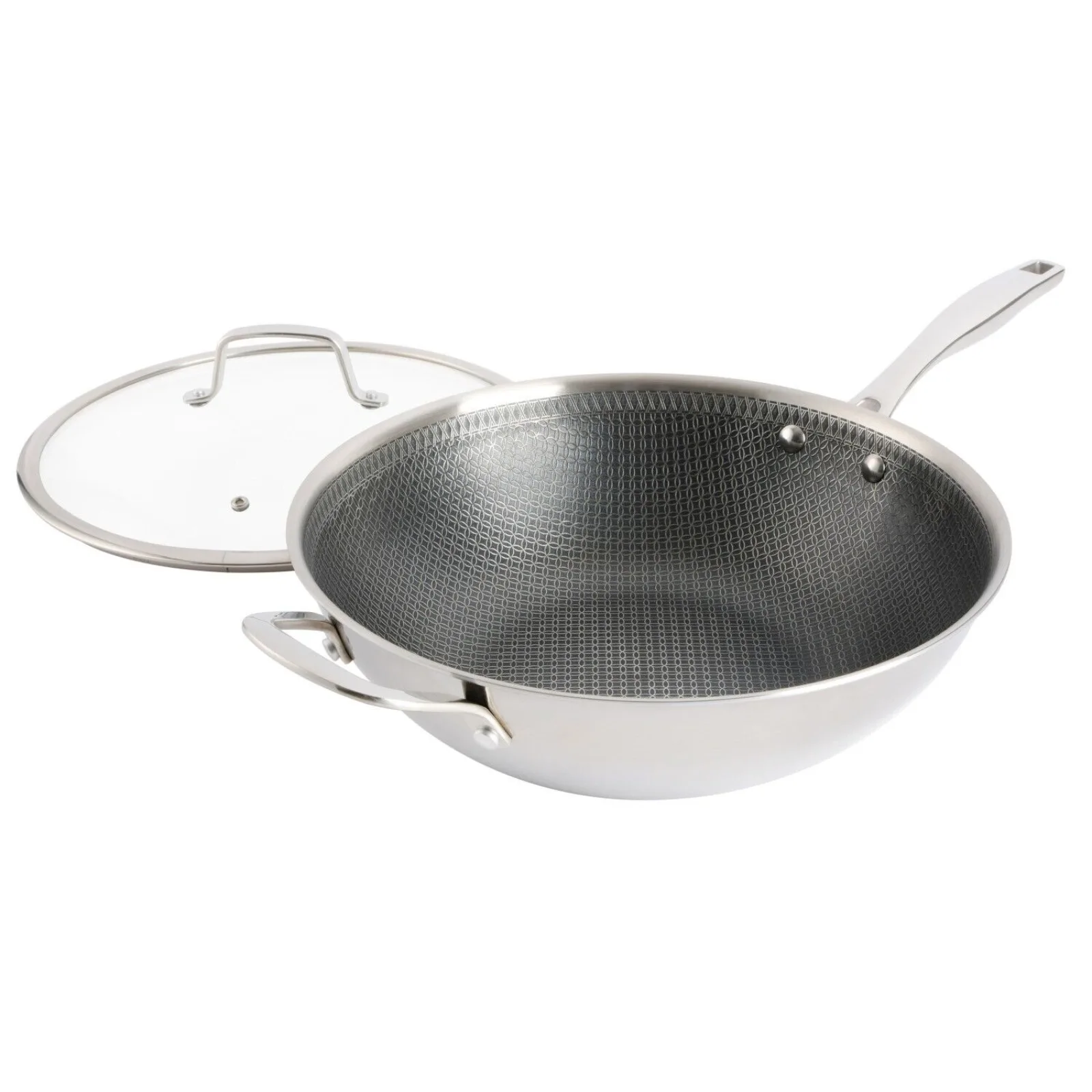 US Elite Luke Triply Hybrid Stainless Steel Wok w/ Lid