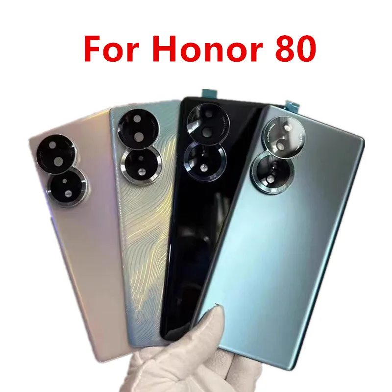 

Honor80 Battery Back Cover For Honor 80 Rear Housing Glass Case Replace Phone Repair Spare Parts + Camera Lens