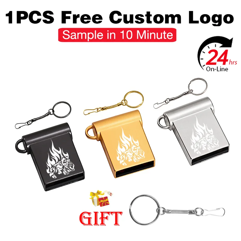 

Free Custom Logo Memory Stick 128GB Business Gift Pen Drive Mini Rotatable Memory Stick 64GB 32GB Black Metal USB Stick 16GB 8GB
