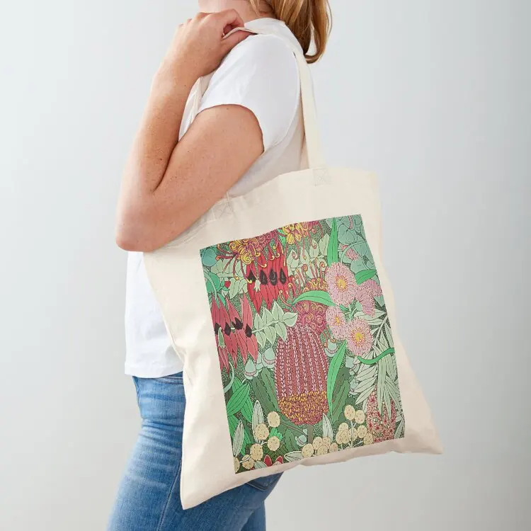 Australian Natives Botanical Pattern Tote Bag eco pack shopper bag woman great bag