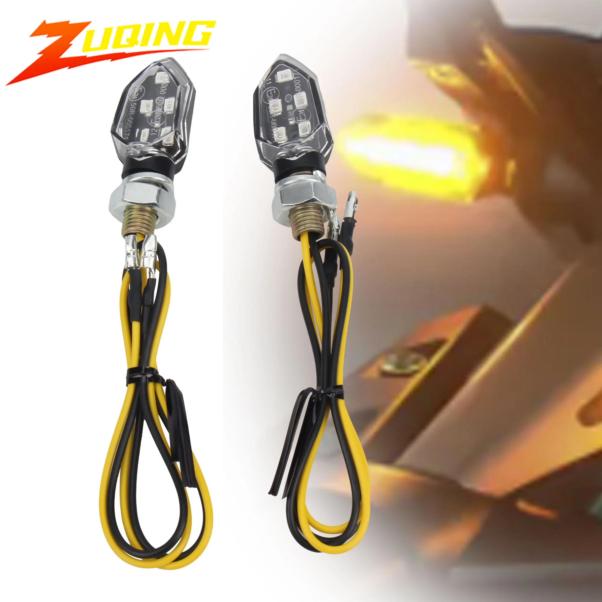 2Pcs Universal Motorbike LED Lamp Indicators Light Turn Signal Light  Blinker Motorcycle Mini Super Bright Light Moto Parts