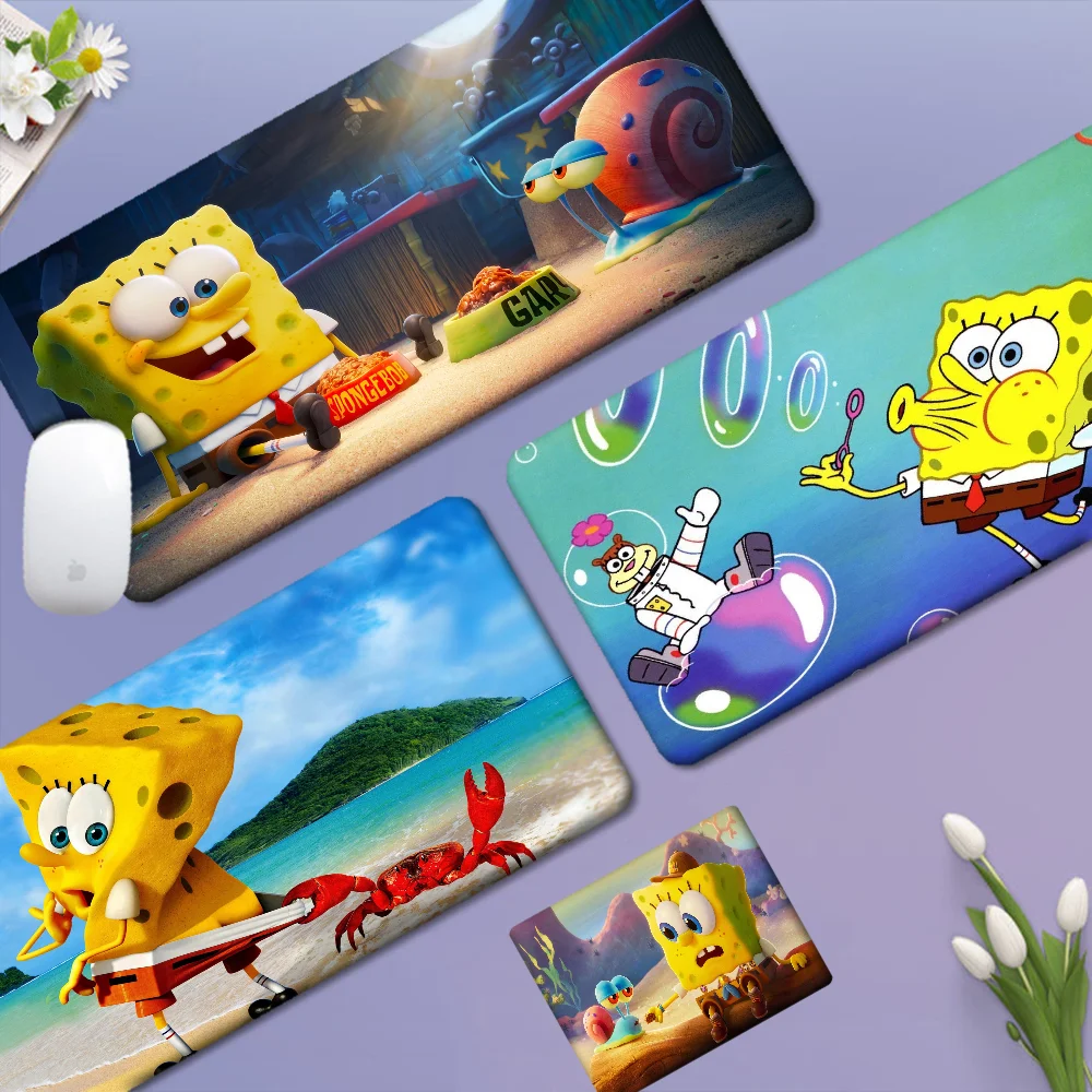 Cartoon S-Spong-ebobes Extra Large Gaming Laptop Computer Desk Mat Mouse Pad Mouse Mat Notbook Mousepad Gamer For PC Desk Pad