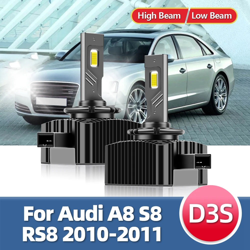 Roadsun LED Headlight Bulbs Super-bright 110W 30000LM Conversion Kits Plug And Play To Original HID For Audi A8 S8 RS8 2010 2011