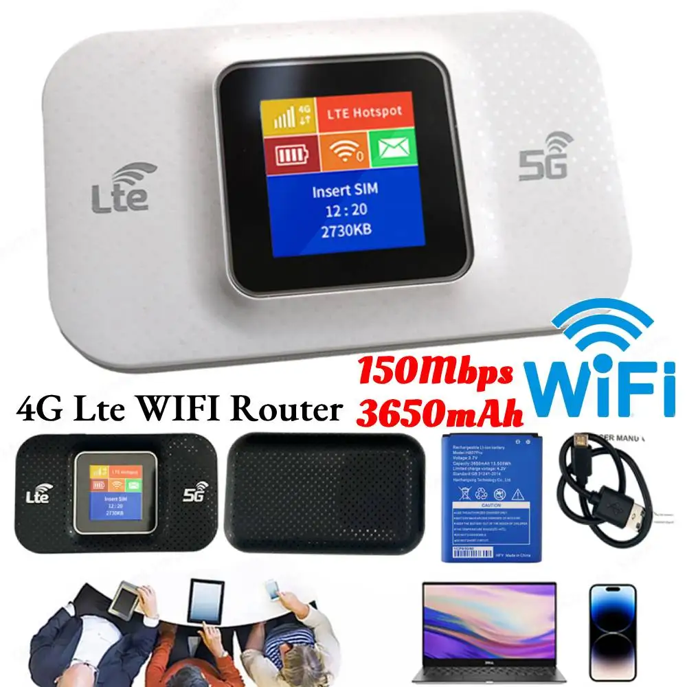 H807 Pro 4G LTE WiFi Repeater SIM Card Slot WIFI Router 33650mAh High-Speed Modem Mini Hotspot Sharing Mobile WiFi Router