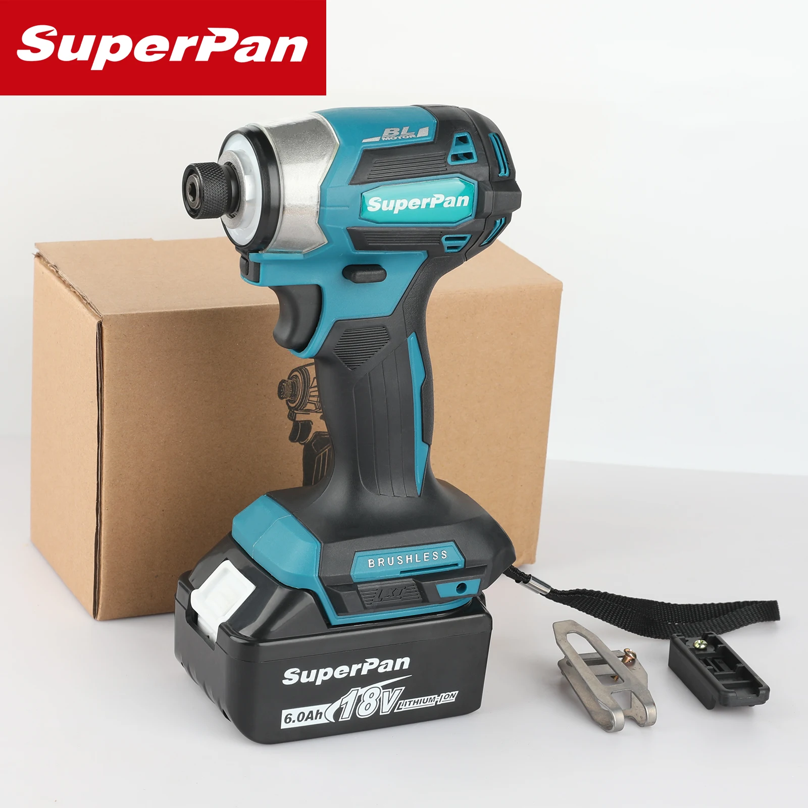 

SuperPan-DTD173 brushless electric impact screwdriver, wireless drill, multifunctional power tool, automotive repair power tool