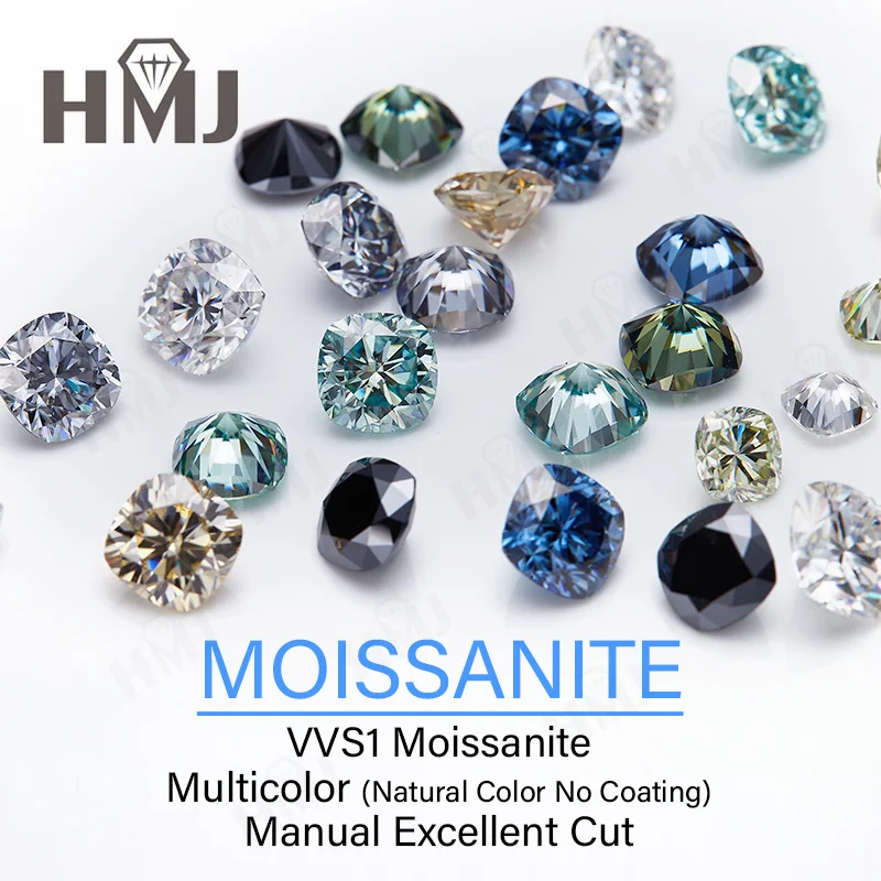 Großhandel Moissanit Lose Steine Kissenförmiger Schliff Superweiß Primärfarbe VVS1 Klarheit DIY Ring Halskette Ohrringe Hauptmaterialien – Detail 3