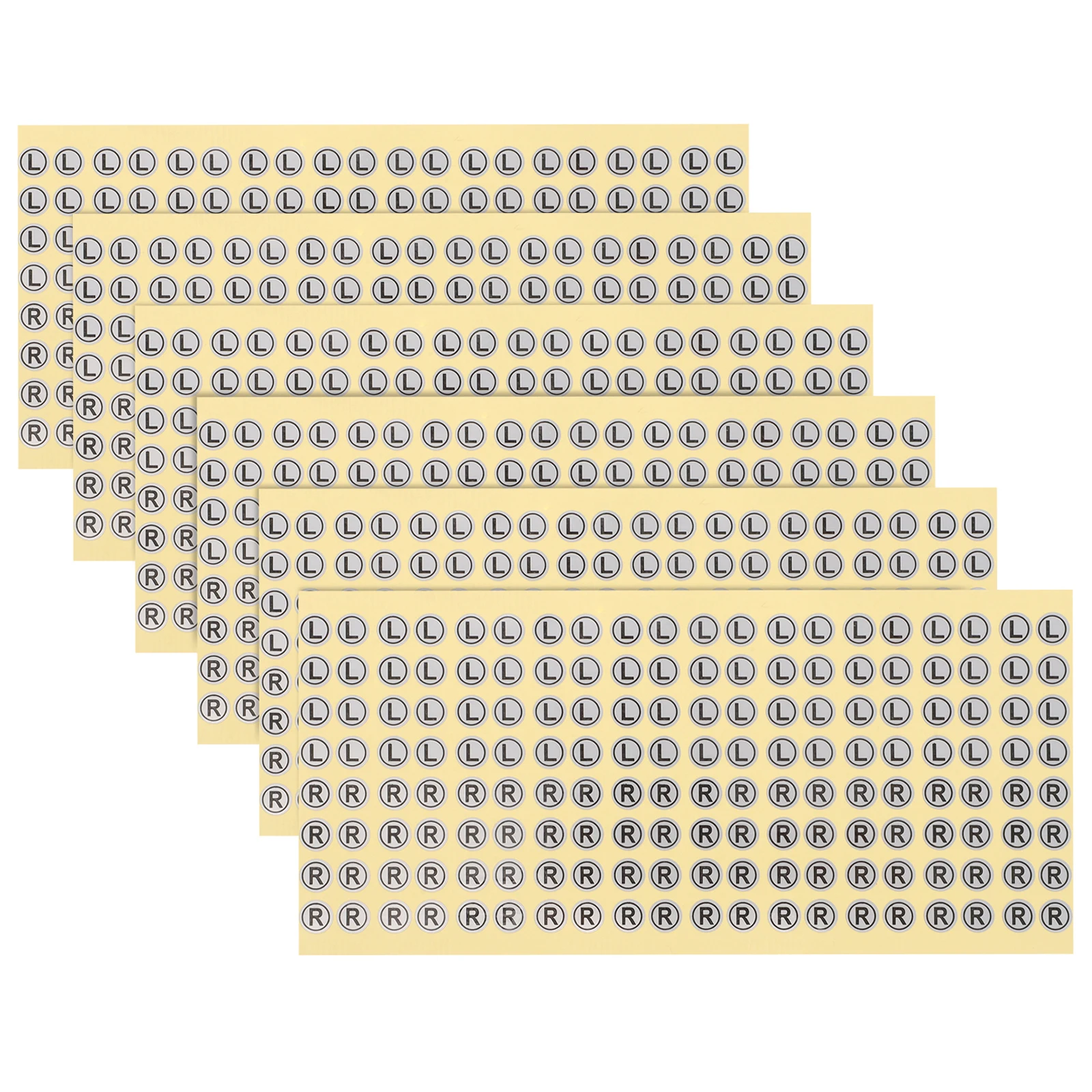 

6 Sheets Identification Stickers Adhesive Round Earphone Labels Left Sticker For Earphones Left Right Markers Directional Tags