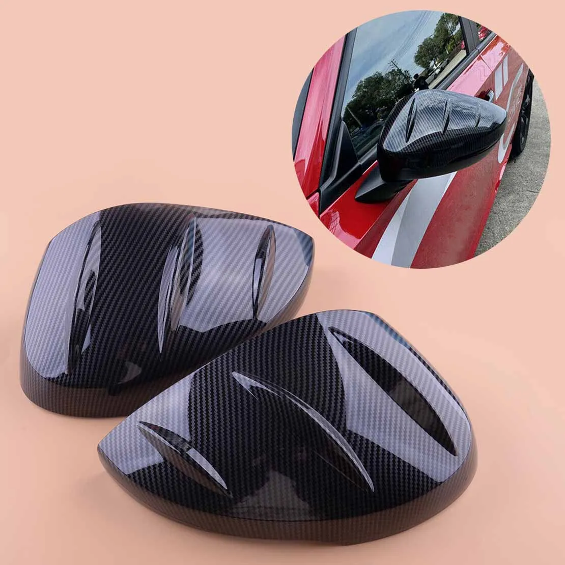

1 Pair Carbon Fiber Style Car Left Right Side Door Rearview Mirror Cover Trim Cap Shell Fit for Honda Civic 2022 2023