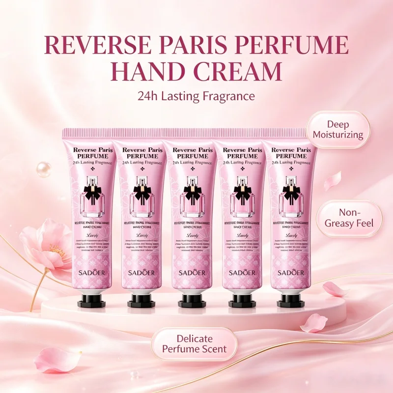 30g*5 Paris Reverse Love Fragrance Hand Cream, Refreshing and Easy to Absorb, Non-Sticky after Application, Compact and Portable, On-The-Go Hand Care