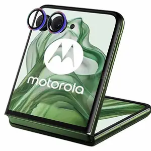 Bilashmart Anti Glare Transparent Lens Film Glass Motorola Razr 50 60 Ultra Anti friction Aluminum Alloy Metal Camera Ring Protect Lens