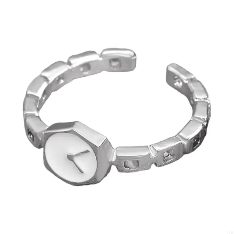  Elegant Simple Geometric Adjustable Open Finger Ring for Women Fashion Accessory Lightweight Comfortable Wear Jewelry