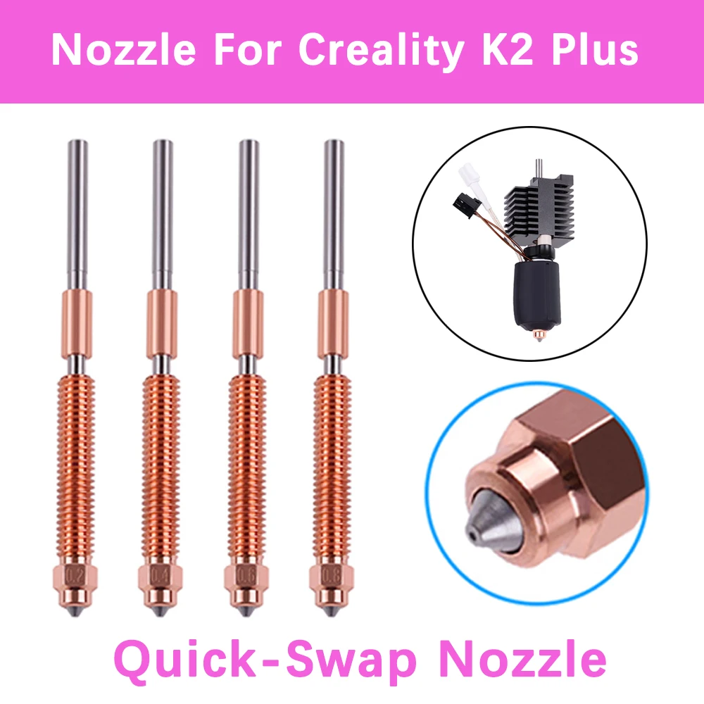 Быстрозаменяемая насадка для Creality K2 PRO, универсальная насадка для K2 Plus Hi Combo, детали 3D-принтера Hotend, насадки из закаленной стали K2