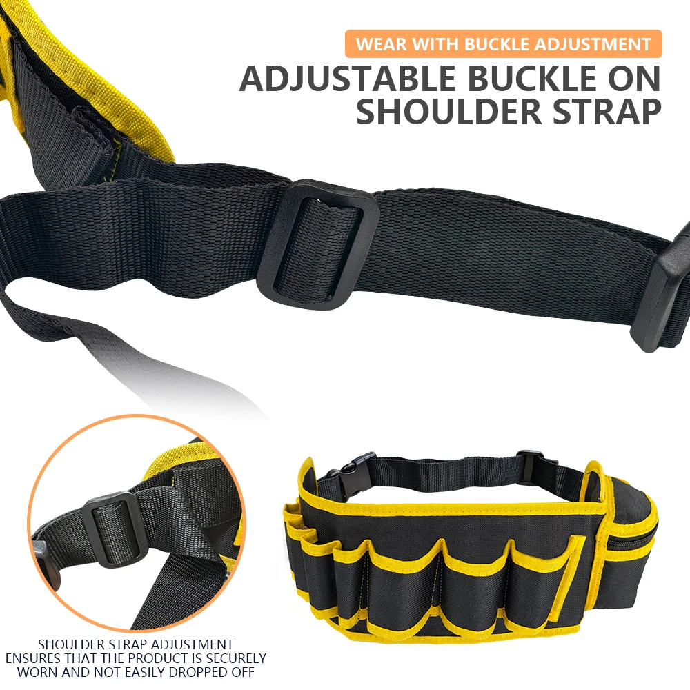 Multi-color Electricians Tool Belt Repair Pouch Pocket Tool Waist Bag Waterproof Carpenter Oxford Cloth Tool Bag