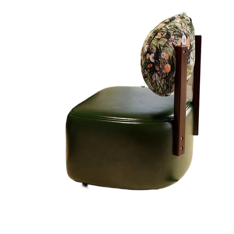 

Small Wooden Stool for Living Room Sofa Home Use Upholstered Footstool Shoe Changing Stool Movable Sliding Stool with