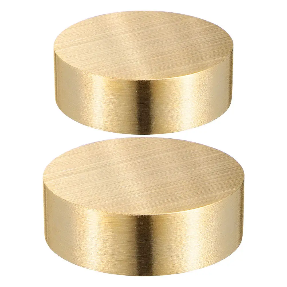 2Pcs Round Solid Brass Paperweight Heavy Block 4Cm 5Cm for Chinese Calligraphy Painting Writing Office Table Decor