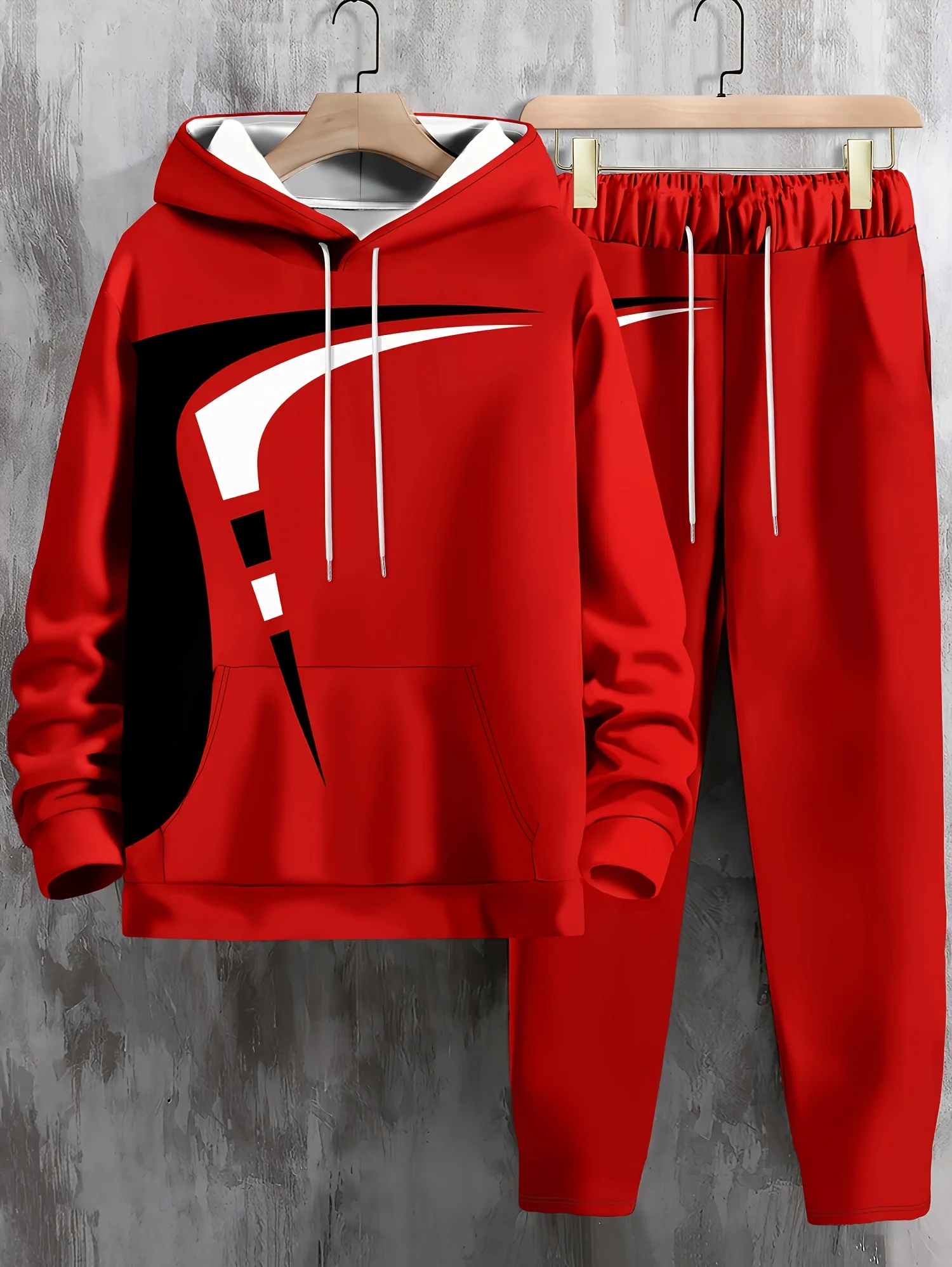 

2025-26, осенне-зимний новый спортивный комплект Y2K, крутой мужской комплект с 3D принтом для мальчиков, супер большой удобный повседневный рабочий комплект из двух предметов