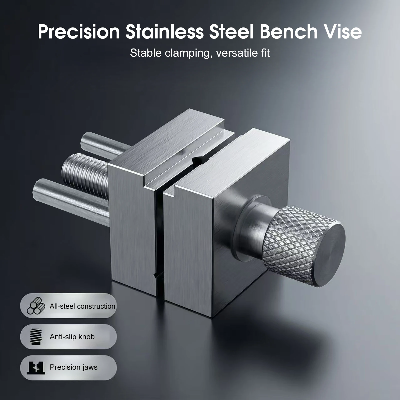 

Precision Mini Vise Stainless Steel Multi-Function Tabletop Bench Clamp for DIY Jewelry Craft Model Making Mini Workbench Vise