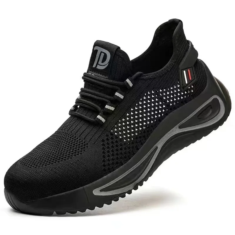 plus size mens casual breathable steel toe covers work safety shoes summer mesh worker sneakers tooling security boots footwear
