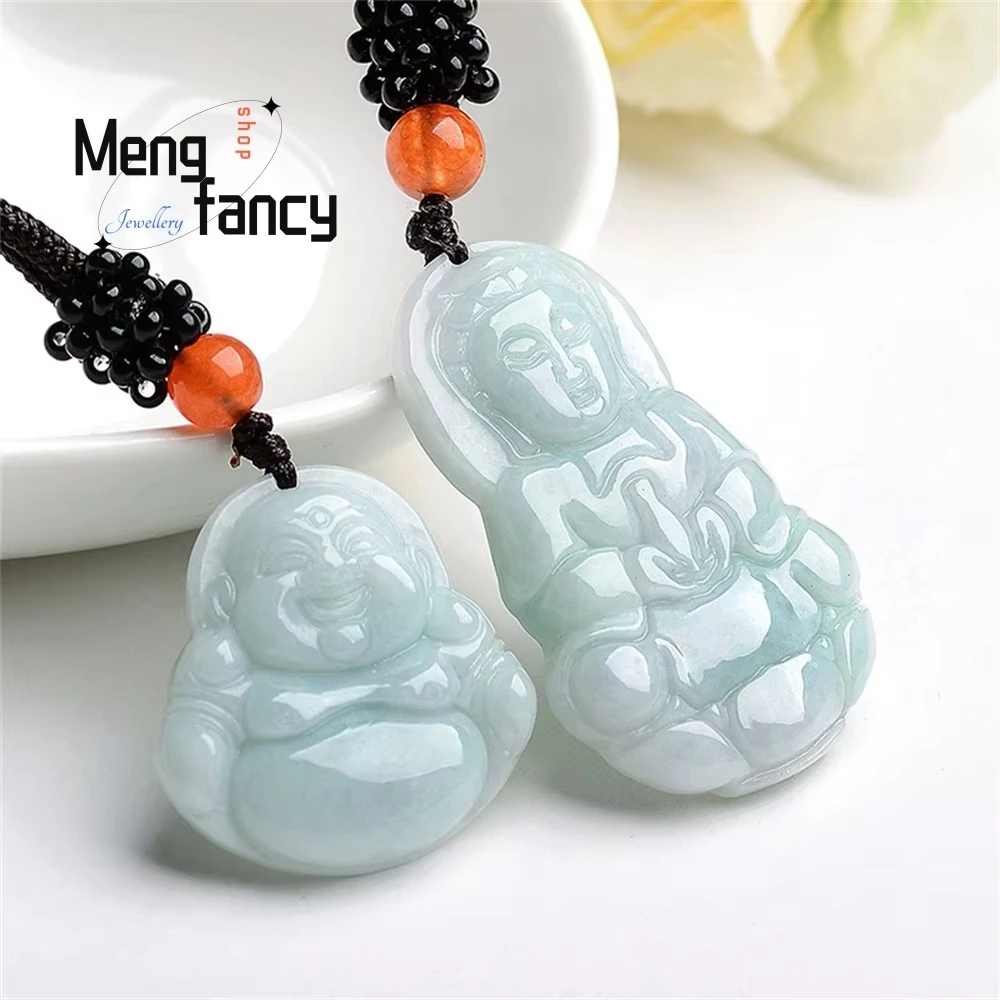 Natural Myanmar A Goods Jadeite Avalokitesvara Buddha Pendant Ornaments Ice Kind Of Jadeite Ornaments Exquisite Elegant Gift