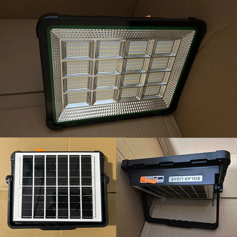 LED Solar Flood Light Outdoor Emergency Lighting Camping Lamp Multi-functional Solar Portable Spotlight