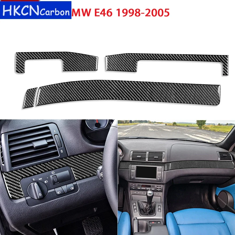 

For BMW E46 1998-2005 Carbon Fiber Instrument Central center Panel Trim strip Car Interior Accessories Decorative Stickers